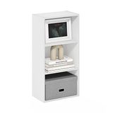 Furinno LUDER Boekenplank, 3-laags moderne boekenplank, open planken boekenkast 9,3 x 16 x 31,4, voor woonkamer, slaapkamer, thuiskantoor, wit