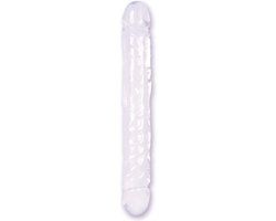 Doc Johnson Crystal Jellies Double Dong Jr. - 30 cm - Transparant