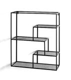 HAKU Wandplank zwart, metaal - B 50 cm x H 60 cm x D 18 cm