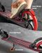 Step - Trottinette pliante - 2 roues - Guidon réglable en hauteur - Plateau antidérapant - Cadre léger - Max 100 kg - Pour enfants 8+ - Noir/Rouge