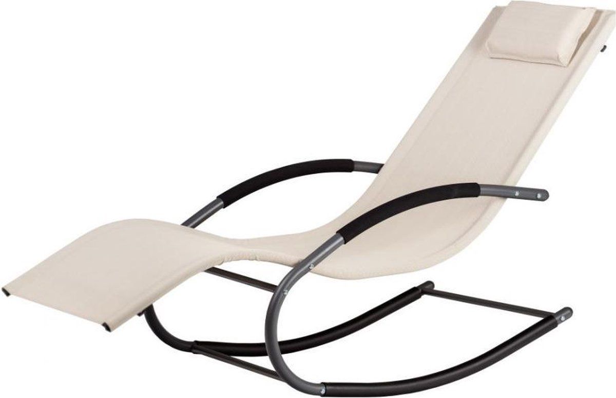 Viking Choice Schommelstoel ligstoel tuin Beige Kunststof 89cm x 63cm