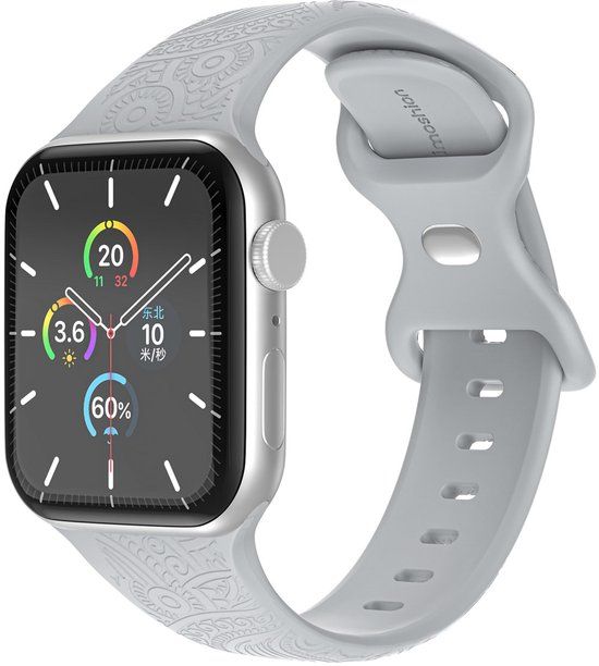 imoshion Siliconen Mandala bandje voor Apple Watch 44/45/46/49 mm - Grijs