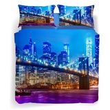 Caleffi Brooklyn 80050 Beddengoedset, katoen, uniek, voor tweepersoonsbed, dromen van de reis