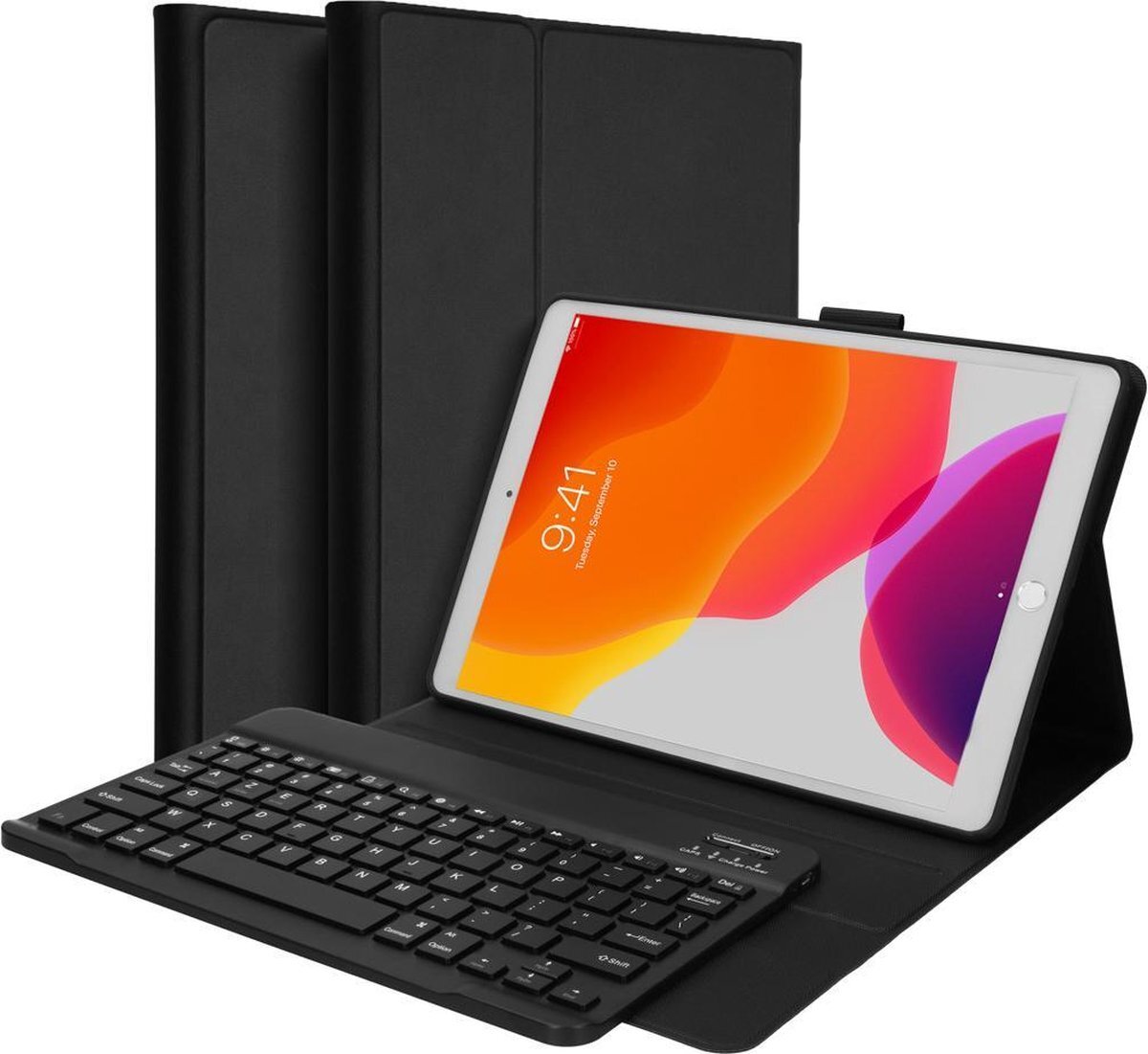 Accezz AZERTY Bluetooth Keyboard Bookcase iPad 10.2 (2019 / 2020) tablethoes - Zwart