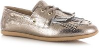 DWRS LABEL Latty fringes crackled stone Leer Dames