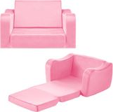 Vevor Fauteuil pour enfants, fauteuil pour enfants en éponge 28D et poils courts avec accoudoirs, petit fauteuil pour lire et jouer, canapé pour enfants pour chambre d'enfant, chambre à coucher, rose, taille M