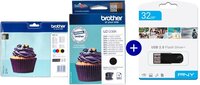 Brother LC123BK & LC123VALBP - Inktcartridge - Multicolor & Zwart - Incl. USB-stick