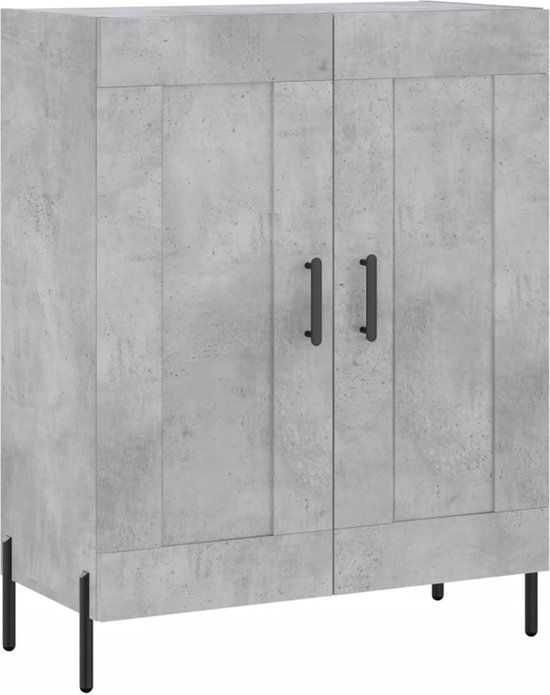 vidaXL Dressoir 69,5x34x90 cm bewerkt hout betongrijs