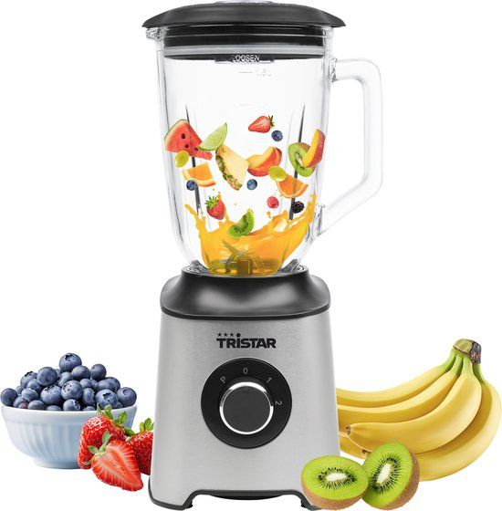 Tristar Blender - BL-4489 - 1000W - Glazen Kan - 1.5 Liter