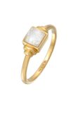 Elli PREMIUM Ring Dames Vierkant Vintage Maansteen 925 Sterling Zilver Verguld