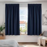 Deconovo Warmtewerend Gordijn, 168×138 cm, 2 Stuks, Marineblauw