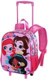 Karactermania Disney Princess Flowers Kleine 3D-rugzak met wieltjes, roze, 26 x 34 cm, inhoud 7 l