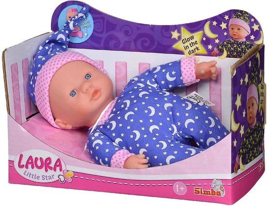 Simba Laura Little Star Babypop 20 cm - Blauw - 12+ maanden