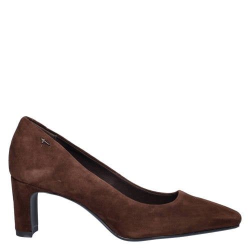 Tamaris suède pumps met hak - bruin
