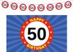 Folat Bv 50 jaar leeftijd verjaardag slinger en vlag 150 x 90 feestartikelen versiering pakket