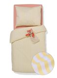 HEMA Housse de couette tout-petit 120x150 coton doux rayures jaunes (jaune)