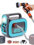 Pompe d'aspiration à batterie, 12 Ah, avec éclairage, pompe de camping avec kit de tuyaux