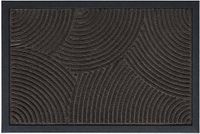 Merkloos Relaxdays Deurmat - golven - 60x40 cm - polypropyleen - antislip - zwart