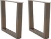Pieds de table basse 2 pièces forme V 60x(42-43,3) cm acier naturel
