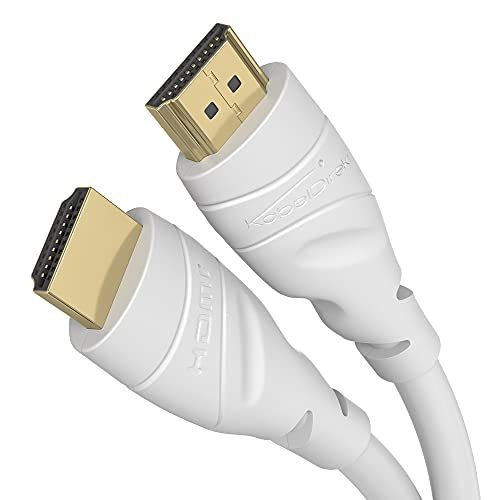 KabelDirekt - witte 4K HDMI kabel - 2 m - compatibel met (HDMI 2.0a/b 2.0, 1.4a, 4K Ultra HD, 3D, Full HD, 1080p, HDR, ARC, Highspeed met Ethernet, PS4, XBOX, HDTV) - TOP Series