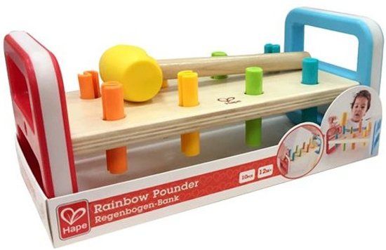 Hape Houten Hamerbank 10-delig 23 Cm - Multicolor
