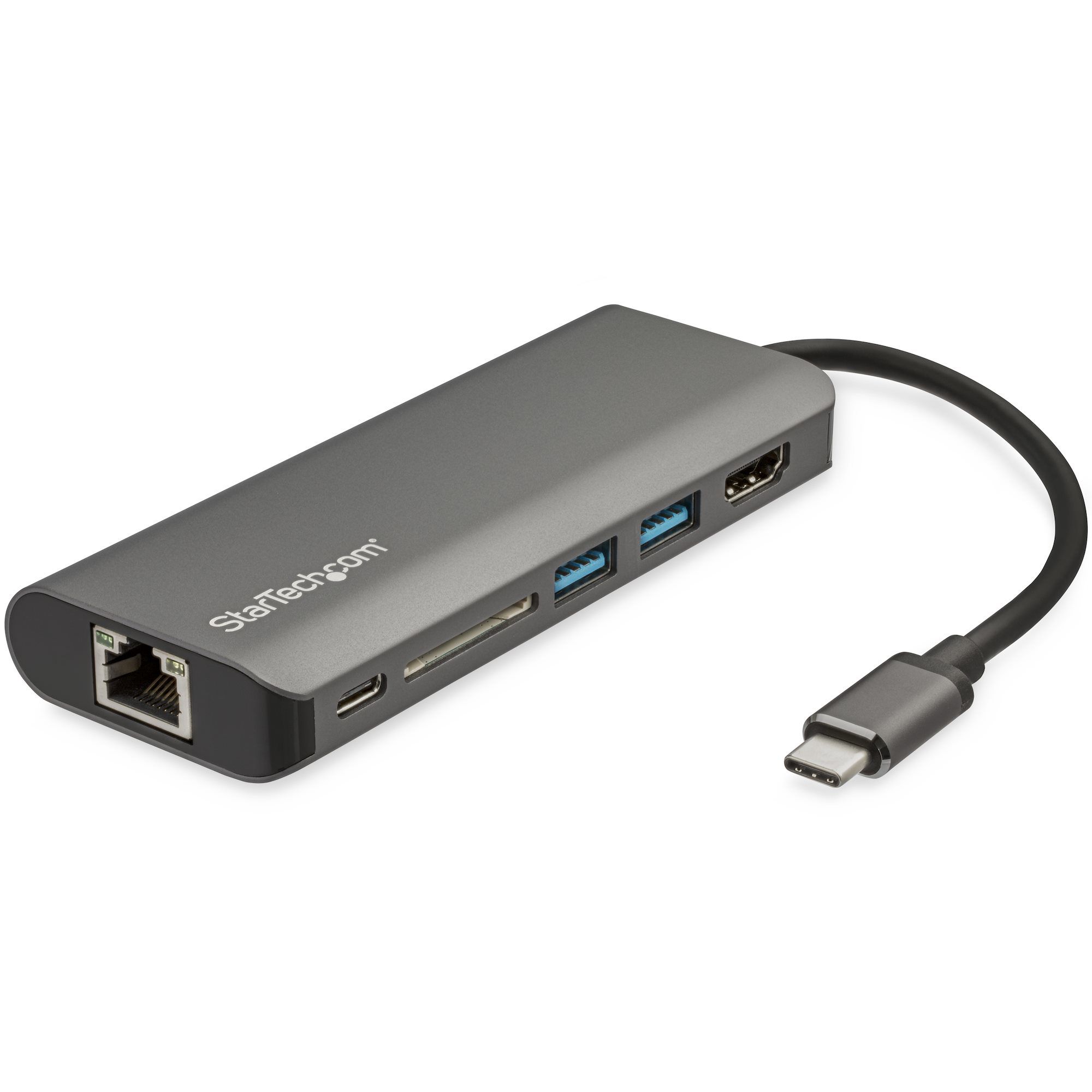 StarTech.com USB-C 6-in-1 Multiport Adapter - HDMI, SD Card Reader, 2x USB-A, 1x USB-C, 60W PD