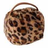 Boltze Deurstopper Leopard - 1 kg - bruin - met hengsel - H15 cm