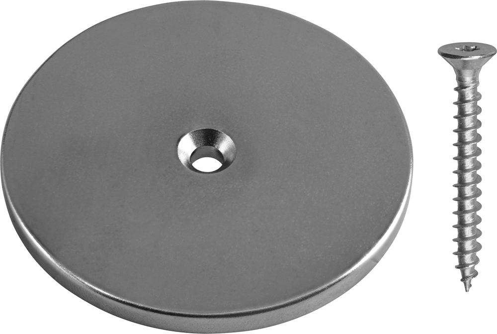 Connex Neodymium schijfmagneet Ø 50 mm extra sterke magneet 14 kg hechtkracht 1 stuk voor huishouden en werkplaats/powermagnet/mini-magneet / DY7100033, zilver, Ø 50 mm (1 stuks)
