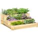 Jardinière surélevée 3 niveaux en bois d'épicéa pour légumes, fleurs et plantes de jardin 93x93x35 cm