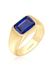 Elli PREMIUM - Ring - Zegelring Dames Grof Saffierblauw 925 Sterling Zilver