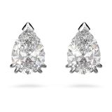 Swarovski Millenia Oorknopjes, Pear-slijpvorm, Wit, Rodium toplaag