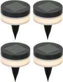 Lumineo Solar LED Prikspots - 4 stuks - Rond - Zwart - Ø9 cm