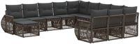 vidaXL Tuinbank - Set - 12 - st - Grijs - poly - rattan