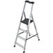 Hailo Escabeau professionnel 4 marches hauteur max 2m90 plateforme PEHD haute résistance tablette porte-outils multifonction