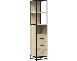vidaXL Badkamerkast 35x37,5x166 cm bewerkt hout sonoma eikenkleurig
