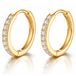LGT JWLS Lookinggoodtoday Oorringen Goudkleurig Zirkonia 14mm