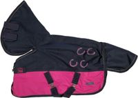 HKM Funny Horses Regendeken roze/donkerblauw 50