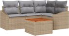 vidaXL Tuinbank Set 3 zitplaatsen Beige Polyrattan