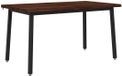 vidaXL Eettafel Massief Acaciahout Donkerbruin en Zwart 140 x 80 x 75 cm
