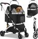 Chien buggy, 4 roues, aluminium, noir, capacité de charge 40 kg