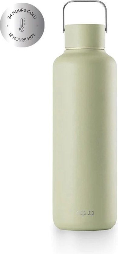 Equa Thermosfles Matcha - 600 ml - drink fles - 100% lekvrij - RVS - BPA vrij - BPS vrij - BPF vrij - 24 uur koud - 12 uur warm - plasticvrij - roestvrij staal