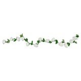 Chaks Rozen bloemenslinger - kunstplant/bloem - wit - 220 cm