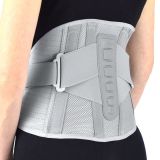Reh4Mat Lumbale Rugbrace – Lage Rug Ondersteuning bij Hernia & Ischias – Met Baleinen & Extra Compressiebanden - XXL - Grijs