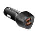 Forcell chargeur de voiture universel (double port USB, rotatif à 360°) avec design carbone, couleur : carbone