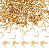 Or perles en acier inoxydable calottes à coquille ouverte fermoirs à nouer à rabattre perles de 1,5 mm capuchons d'extrémité à petit trou pour boutons et