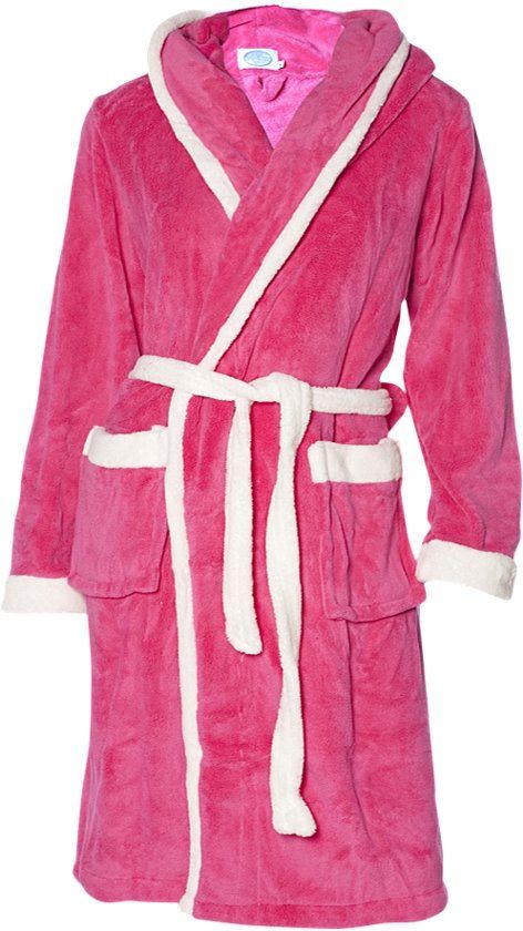 Badrock Badjas capuchon roze maat S 5-6 jaar