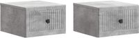 vidaXL Muurbevestigde Nachttafel 2 st Betongrijs 33 x 34,5 x 20 cm