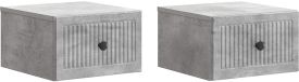 vidaXL Table de chevet murale 2 pièces Gris béton 33 x 34,5 x 20 cm