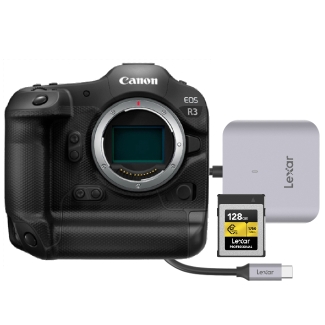 Canon Canon EOS R3 + Lexar CFexpress PRO Type B Gold series 128GB + USB-C Reader RW510