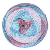 Gründl Wol Luminosa kleurverloopgaren - 1 bol 200 g / 440 m - 1 bol = 1 lus - zacht breigaren & haakgaren met scheerwol - turquoise-jeans-paars-rood
